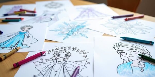frozen themed coloring pages