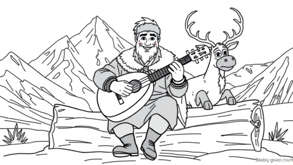 kristoff játszik sven-nel